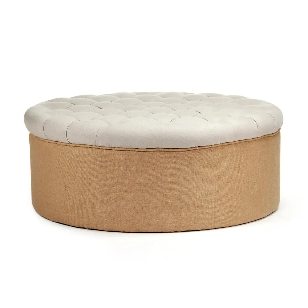 Tufted Round Ottoman-tbgypsysoul