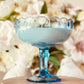 Vintage Blue Glass Pedestal serving Bowl - Wedding Cake Soy Candle-Vintage Glass Candles-tbgypsysoul