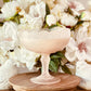 Vintage Frosted Pink Stemmed Serving Bowl - Southern Amaretto Soy Candle-Vintage Glass Candles-tbgypsysoul