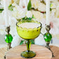green glass compote