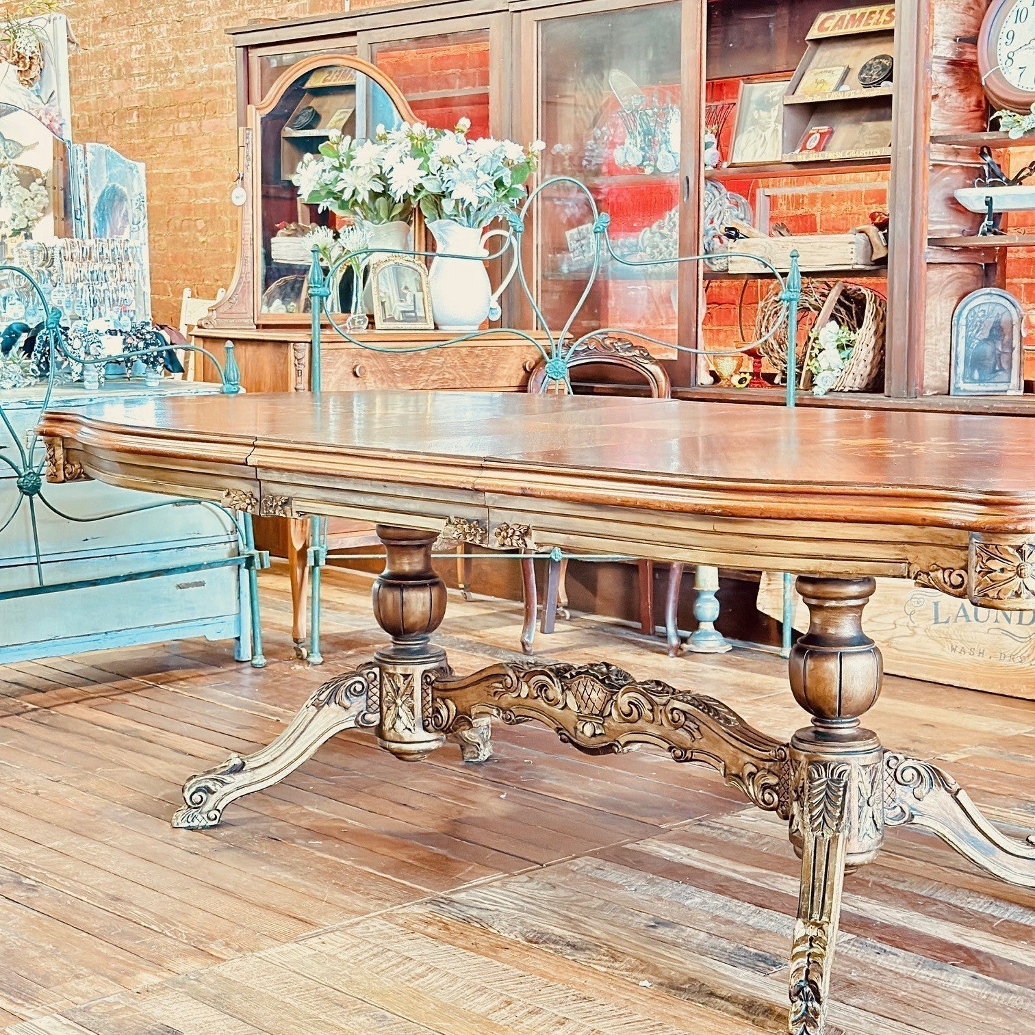 Vintage Louis XV French Dining Table-Dining Table-tbgypsysoul