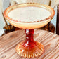 Vintage Ombré Amberina Footed Pedestal - Blood Moon-Vintage Glass Candles-tbgypsysoul