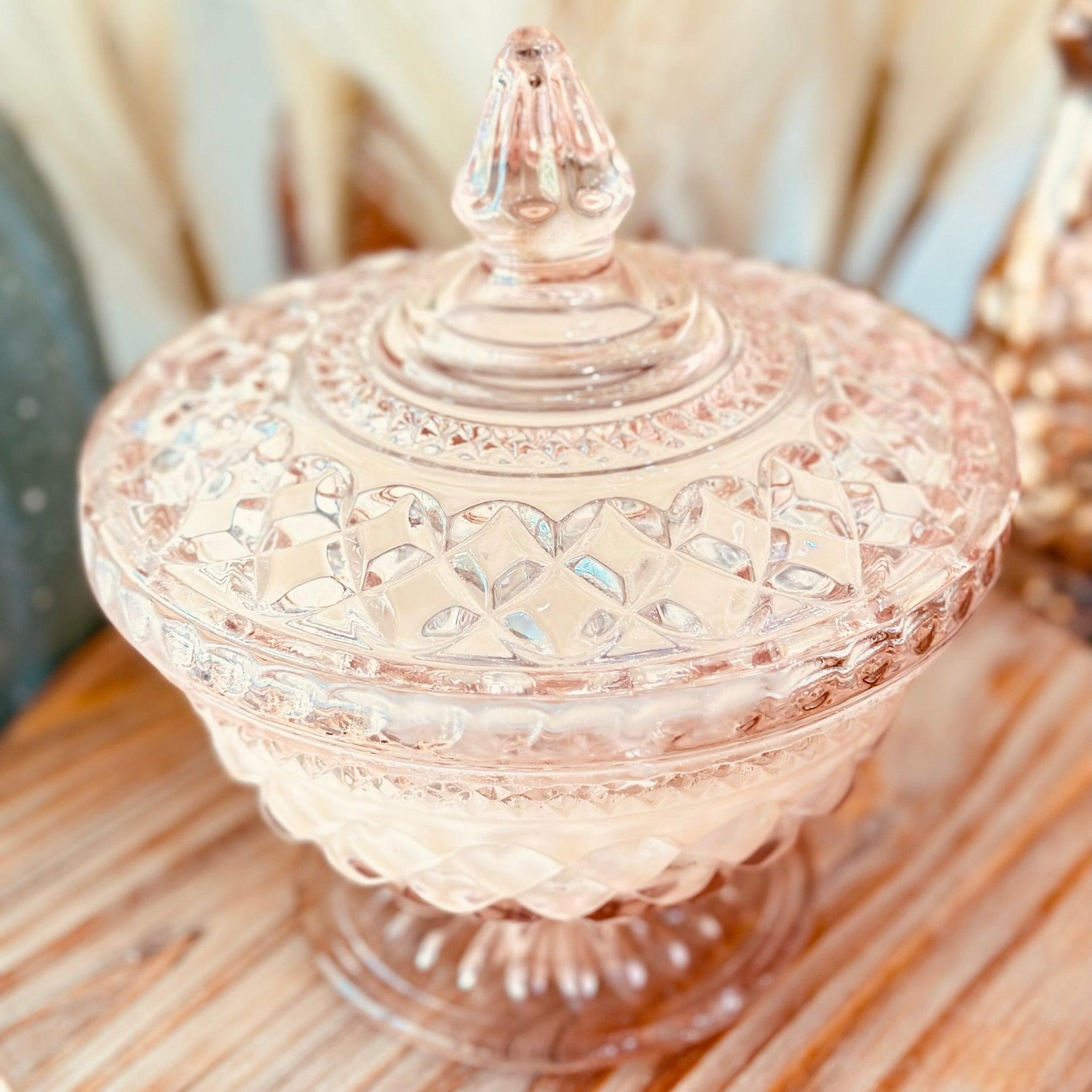 Vintage Pink Wexford Candy Dish - Southern Amaretto-Vintage Glass Candles-tbgypsysoul