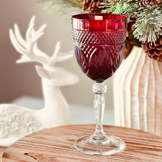Vintage Red Glass Goblet - Christmas Cabernet Soy Candle-Vintage Glass Candles-tbgypsysoul