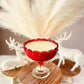 Vintage Ruby Red Stemmed Serving Bowl - Winter Wassail Punch-Vintage Glass Candles-tbgypsysoul