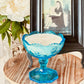 Vintage Teal Sawtooth Pedestal Glass - Wild Lavender & Sage Soy Candle-Vintage Glass Candles-tbgypsysoul
