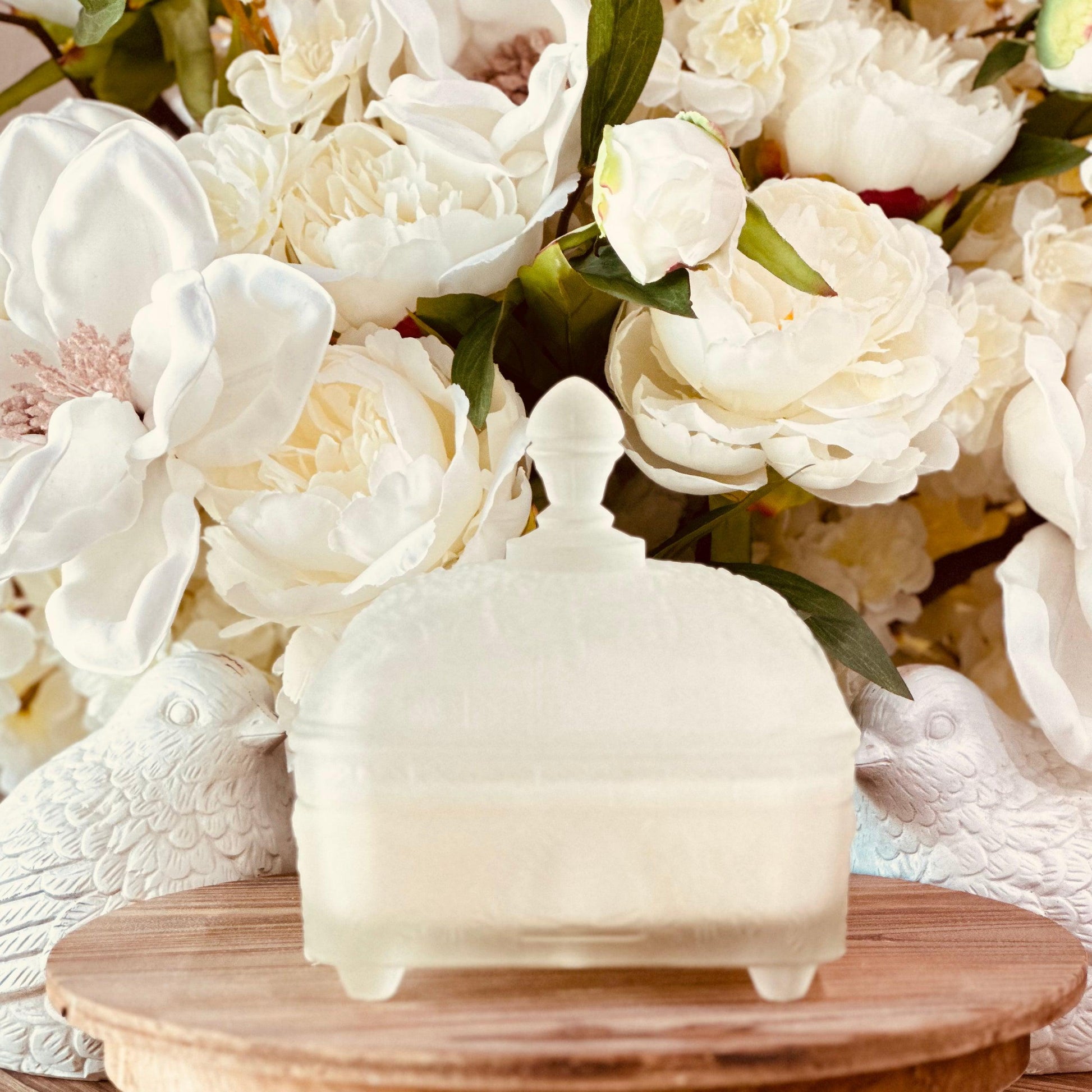 Vintage Tiara Satin Honey Bee Hive Candy Dish - Southern Amaretto Soy Candle-Vintage Glass Candles-tbgypsysoul