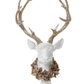 WHITE GLITTER DEER HEAD W/WREATH-tbgypsysoul