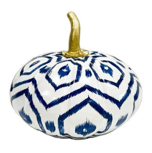 White Pumpkin with Blue Geometric-Shop-tbgypsysoul