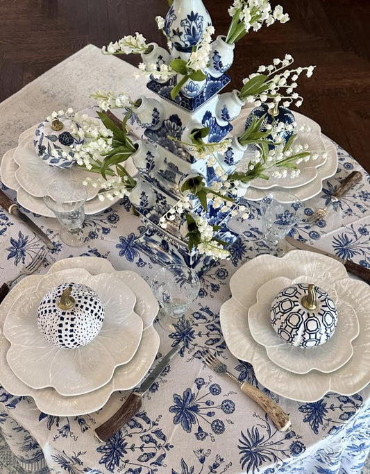 White Pumpkin with Blue Trellis-Shop-tbgypsysoul