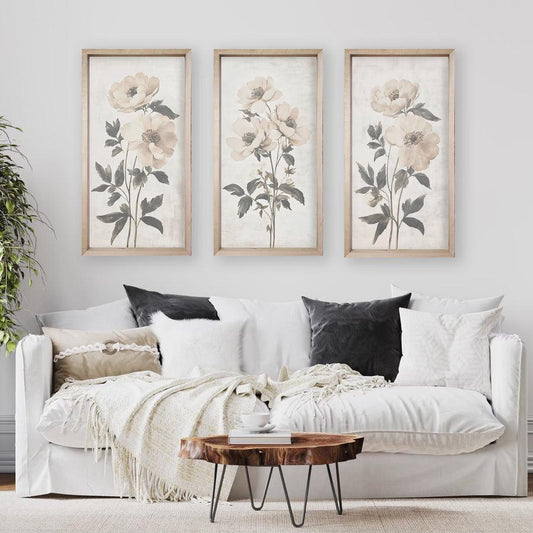 White Vintage Botanicals 35" x 18"-Wall Art-tbgypsysoul